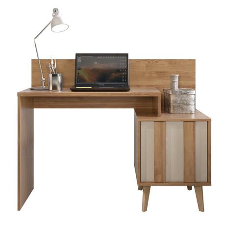 Mesa para Computador Escrivaninha Dusk Buriti/Off White - Caemmun Menor preço em Mesa para Computador Escrivaninha Dusk Buriti/Off White - Caemmun