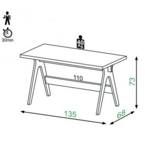 Mesa para Escritório 135 Cm TC225 Dalla Costa Menor preço em Mesa para Escritório 135 Cm TC225 Dalla Costa