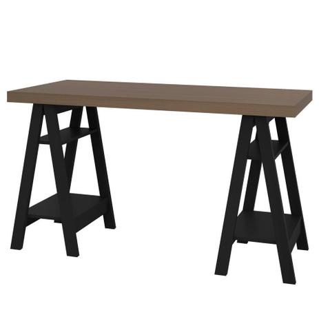 Mesa Para Escritório Escrivaninha Cavalete Art Web Avelã Preto - Lyam Decor Menor preço em Mesa Para Escritório Escrivaninha Cavalete Art Web Avelã Preto - Lyam Decor