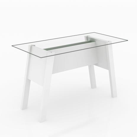 Mesa para Escritório, Tampo Vidro, Me4134, Tecno Mobili. Branco Menor preço em Mesa para Escritório, Tampo Vidro, Me4134, Tecno Mobili. Branco