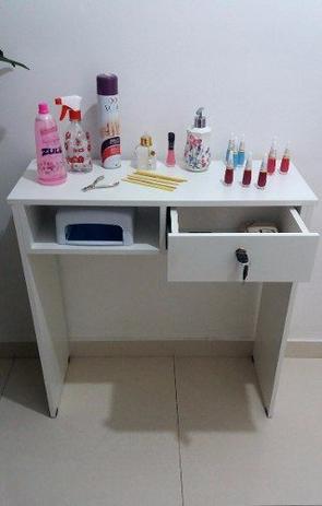 Mesa Para Manicure Com 1 Gaveta E Fechadura Com Chave , Virtude móveis