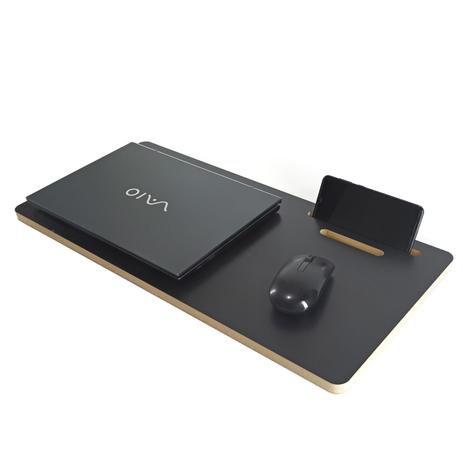 Mesa para notebook - Home Office - c/ suporte para celular e tablet - Preto - Moai Fabricação Digital Menor preço em Mesa para notebook - Home Office - c/ suporte para celular e tablet - Preto - Moai Fabricação Digital