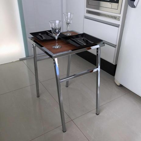 Mesa Pequena Quadrada Cromada Para Cozinhas De Apartamento - MetalCromo Menor preço em Mesa Pequena Quadrada Cromada Para Cozinhas De Apartamento - MetalCromo