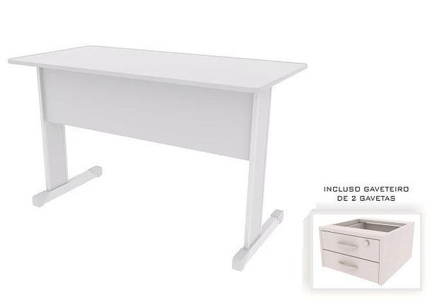 Mesa Reta Polar 1,40 x 0,60 c/ 02 gavetas - Regiani móveis Menor preço em Mesa Reta Polar 1,40 x 0,60 c/ 02 gavetas - Regiani móveis