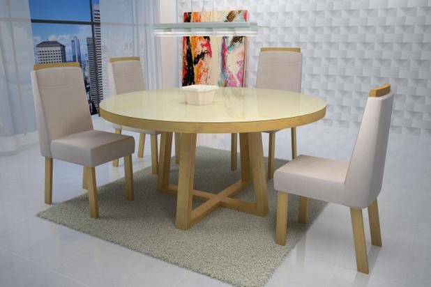 Mesa River 125x125 Com 4 Cadeiras River Luxo Tec 816 Viggore