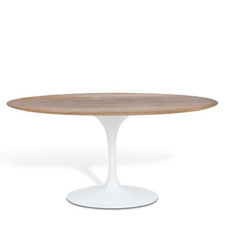 Mesa Saarinen Tulip Lateral Oval Imbuia 57x38cm Base Branca - Mg saarinen Menor preço em Mesa Saarinen Tulip Lateral Oval Imbuia 57x38cm Base Branca - Mg saarinen
