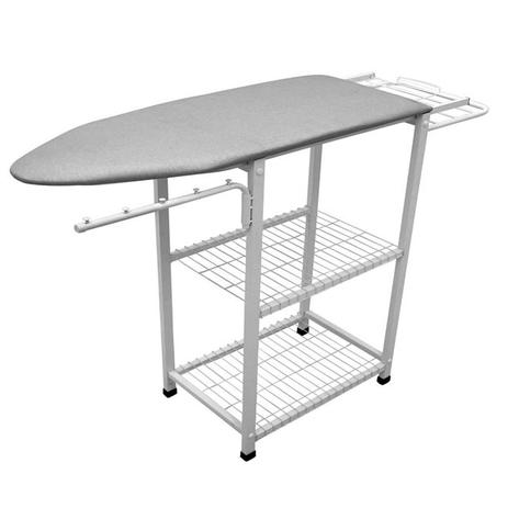 Mesa tabua de passar roupas multi completa em aço porta cabides, prateleira - Metalmix Menor preço em Mesa tabua de passar roupas multi completa em aço porta cabides, prateleira - Metalmix