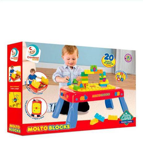 Mesinha Criativa Com 20 Blocos Baby Land - Cardoso Menor preço em Mesinha Criativa Com 20 Blocos Baby Land - Cardoso