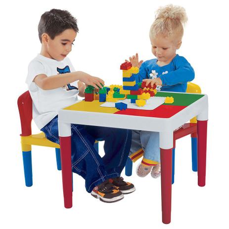 Mesinha Infantil com Cadeiras e Blocos de montar Bell Toy Menor preço em Mesinha Infantil com Cadeiras e Blocos de montar Bell Toy