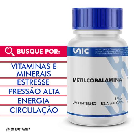 Metilcobalamina 1mg 60 cáps - Unicpharma Menor preço em Metilcobalamina 1mg 60 cáps - Unicpharma