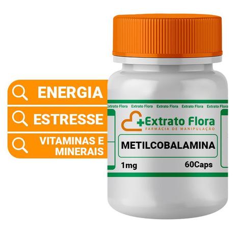 Metilcobalamina 1mg 60 Cápsulas (Vitamina B12) - Extrato flora Menor preço em Metilcobalamina 1mg 60 Cápsulas (Vitamina B12) - Extrato flora