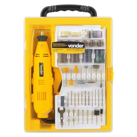 Micro Retífica Vonder ARV175 115W Amarela Com 175 Acessórios Menor preço em Micro Retífica Vonder ARV175 115W Amarela Com 175 Acessórios