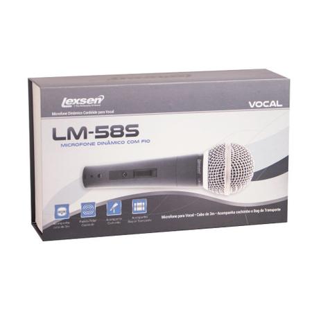 Microfone C/Fio Cardioide 3m C/Cachimbo C/Bag Lm-58s LEXSEN Menor preço em Microfone C/Fio Cardioide 3m C/Cachimbo C/Bag Lm-58s LEXSEN