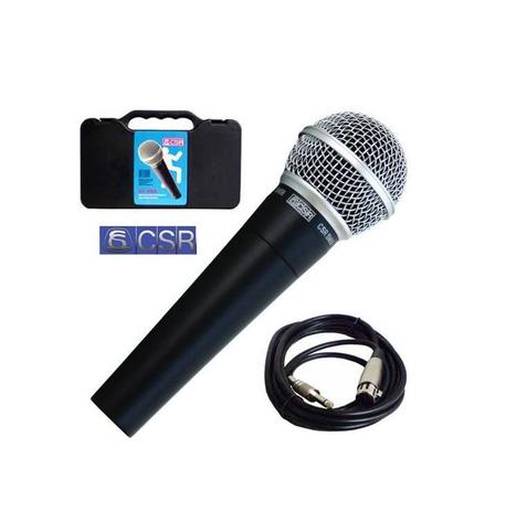 Microfone Com Fio Mão Dinâmico CSR HT58A Com Maleta Menor preço em Microfone Com Fio Mão Dinâmico CSR HT58A Com Maleta