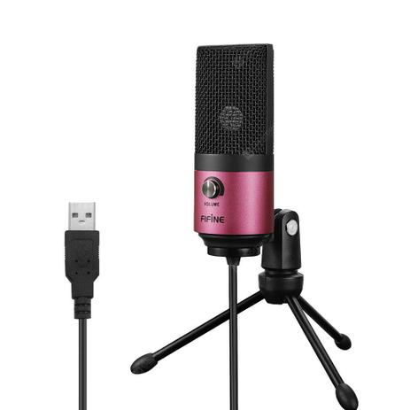 Microfone condensador fifine rosa k669 usb Menor preço em Microfone condensador fifine rosa k669 usb