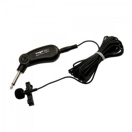Microfone de Eletreto Ominidirecional Com Fio Lapela EM1 Preto YOGA Menor preço em Microfone de Eletreto Ominidirecional Com Fio Lapela EM1 Preto YOGA