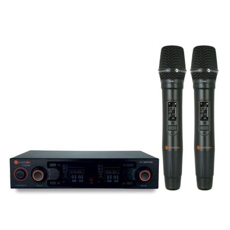 Microfone De Mão Duplo Kadosh Sem Fio Uhf K502m Menor preço em Microfone De Mão Duplo Kadosh Sem Fio Uhf K502m