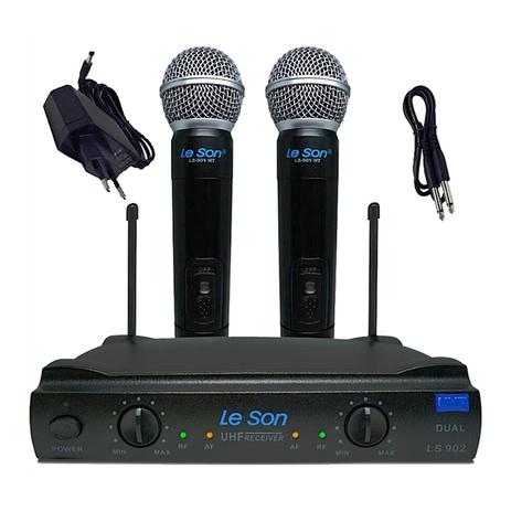 Microfone de mão Duplo Sem Fio Leson Ls 902 Dinamico Menor preço em Microfone de mão Duplo Sem Fio Leson Ls 902 Dinamico