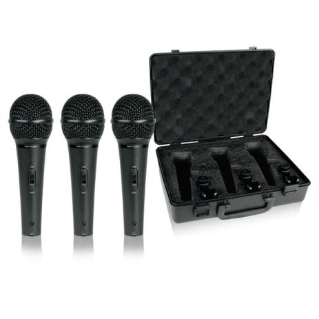 Microfone dinâmico profissional Behringer XM1800S - Kit c/ 3 peças Menor preço em Microfone dinâmico profissional Behringer XM1800S - Kit c/ 3 peças