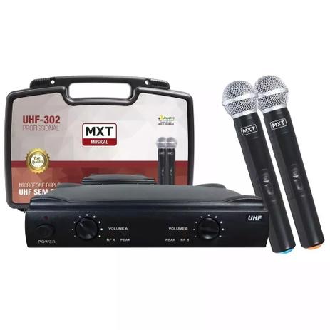 Microfone Duplo MXT Sem Fio C/ Maleta UHF-302 - AC0088 Menor preço em Microfone Duplo MXT Sem Fio C/ Maleta UHF-302 - AC0088