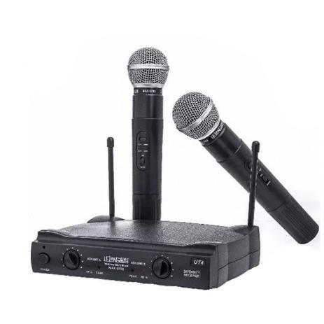 Menor preço em Microfone Duplo Profissional Dinâmico UHF bivolt - Lelong
