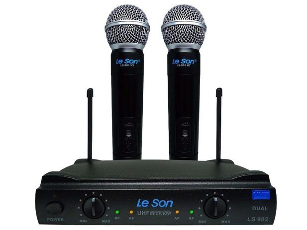 Microfone Duplo Sem Fio LeSon LS 902 HT Preto Menor preço em Microfone Duplo Sem Fio LeSon LS 902 HT Preto
