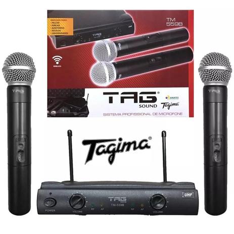 Microfone Duplo Sem Fio Tagima Tag Sound Tm559b Uhf Menor preço em Microfone Duplo Sem Fio Tagima Tag Sound Tm559b Uhf