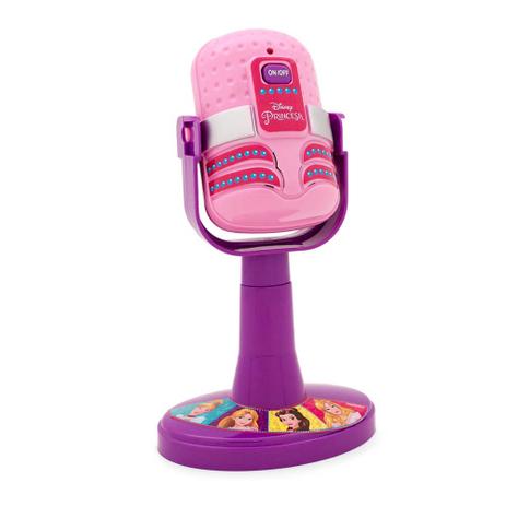 Microfone infantil com amplificador princesas disney com luz e som rosa - Toyng é boa?