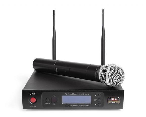 Microfone JWL U-80 digital s/fio UHF Menor preço em Microfone JWL U-80 digital s/fio UHF