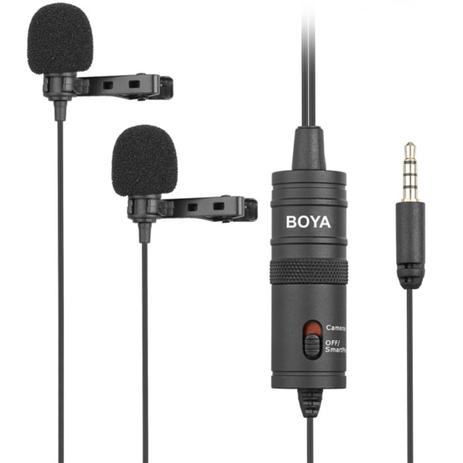 Microfone Lapela duplo para Câmeras, Smartphones e Tablets - Boya Menor preço em Microfone Lapela duplo para Câmeras, Smartphones e Tablets - Boya