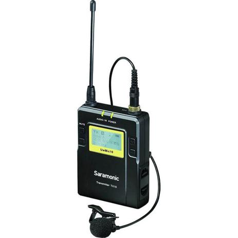 Microfone Lapela Sem Fio UHF Saramonic UwMic10 com Receptor e Transmissor (RX10+TX10) Menor preço em Microfone Lapela Sem Fio UHF Saramonic UwMic10 com Receptor e Transmissor (RX10+TX10)