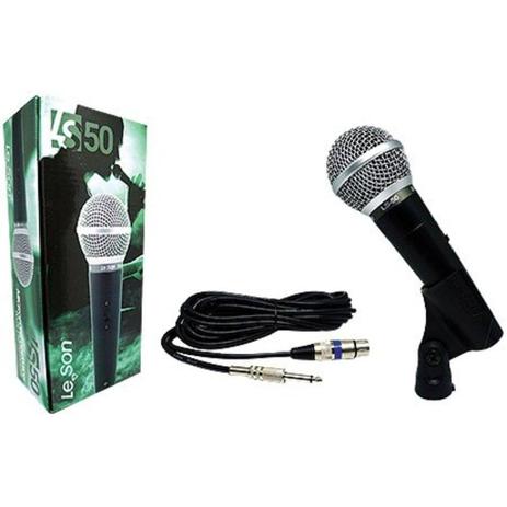 Microfone Leson Com Fio Profissional Ls50 Com Cabo De 5 Metros Menor preço em Microfone Leson Com Fio Profissional Ls50 Com Cabo De 5 Metros