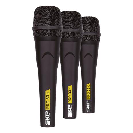 Microfone Profissional Com Fio Kit Com 3 Peças, Não Acompanha Cabos Pro33k - Skp Menor preço em Microfone Profissional Com Fio Kit Com 3 Peças, Não Acompanha Cabos Pro33k - Skp