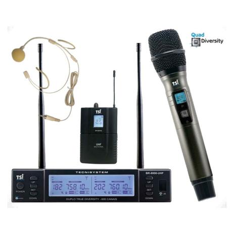 Microfone Sem Fio 600 Canais BR-8000 CLI UHF - TSI Menor preço em Microfone Sem Fio 600 Canais BR-8000 CLI UHF - TSI