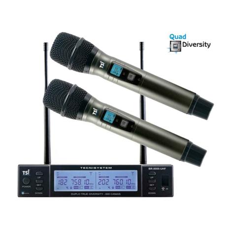 Microfone Sem Fio 600 Canais TSI BR-8000 UHF - TSI Menor preço em Microfone Sem Fio 600 Canais TSI BR-8000 UHF - TSI