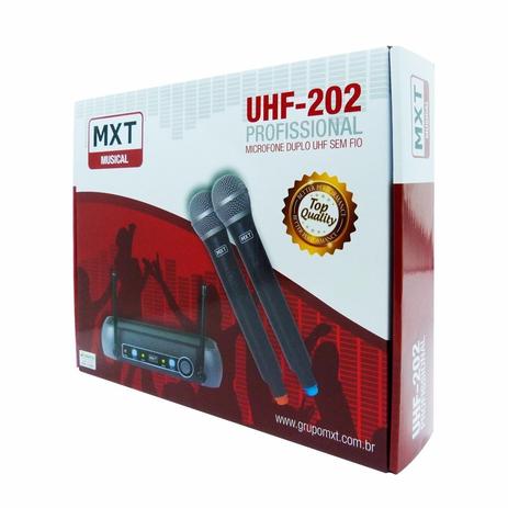 Microfone Sem Fio Duplo MXT, Modelo UHF 202 Menor preço em Microfone Sem Fio Duplo MXT, Modelo UHF 202