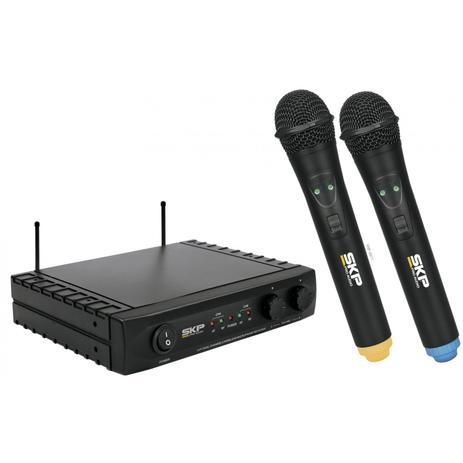 Microfone Sem Fio Duplo Skp Uhf 261 Menor preço em Microfone Sem Fio Duplo Skp Uhf 261
