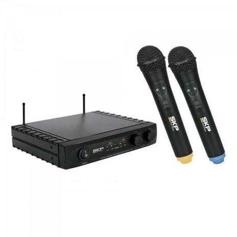 Microfone sem Fio Duplo UHF261 SKP Menor preço em Microfone sem Fio Duplo UHF261 SKP