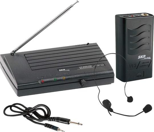 Microfone sem fio headset vhf855, alcance 50m em espaço aberto - Skp Menor preço em Microfone sem fio headset vhf855, alcance 50m em espaço aberto - Skp