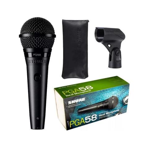 Microfone Shure Dinâmico Cardióide PGA58-LC - AC1681 Menor preço em Microfone Shure Dinâmico Cardióide PGA58-LC - AC1681