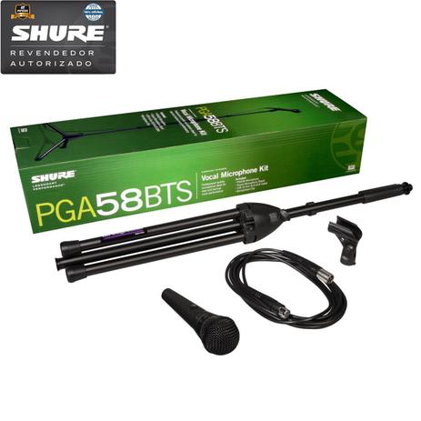 Microfone Vocal Dinâmico Com Pedestal PGA-58 BTS - Shure Menor preço em Microfone Vocal Dinâmico Com Pedestal PGA-58 BTS - Shure