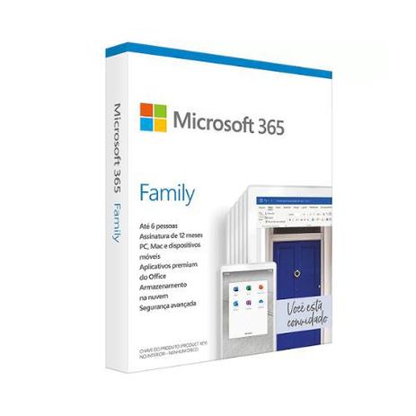 Microsoft 365 Family 6 Usuários (PC e Mac), assinatura anual, mídia física, 6GQ-01178 MICROSOFT Menor preço em Microsoft 365 Family 6 Usuários (PC e Mac), assinatura anual, mídia física, 6GQ-01178 MICROSOFT