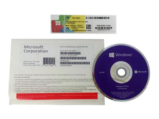Microsoft Windows 10 Pro OEM Menor preço em Microsoft Windows 10 Pro OEM