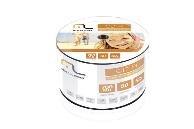 Midia CD-R Vel. 52X - 50 Un. Shrink - CD051 - Multilaser Menor preço em Midia CD-R Vel. 52X - 50 Un. Shrink - CD051 - Multilaser