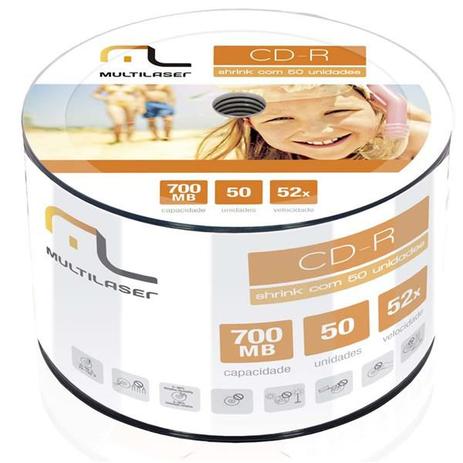 Midia CD-R Vel. 52X PCT 50Un. Shrink Multilaser CD051 Menor preço em Midia CD-R Vel. 52X PCT 50Un. Shrink Multilaser CD051