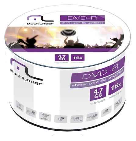 Midia DVD-R Multilaser com 50 Unidades Shrink Capacidade 4.7GB 16X - DV060 Menor preço em Midia DVD-R Multilaser com 50 Unidades Shrink Capacidade 4.7GB 16X - DV060