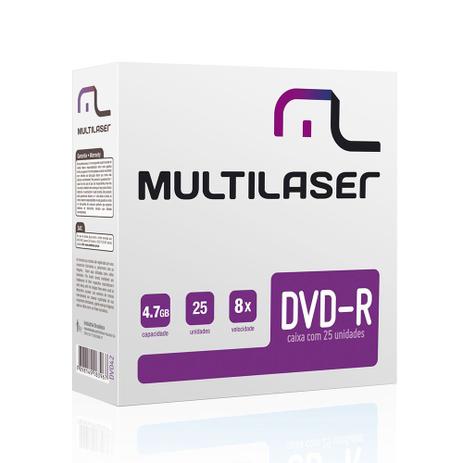 Midia DVD-R Multilaser DV042 4,7 GB 8X Caixa com Envelopes Finos 25 Unidades Menor preço em Midia DVD-R Multilaser DV042 4,7 GB 8X Caixa com Envelopes Finos 25 Unidades