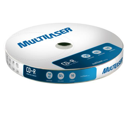 Mídia Multilaser CD-R 52X 700MB CD027 - 10 Unidades Menor preço em Mídia Multilaser CD-R 52X 700MB CD027 - 10 Unidades