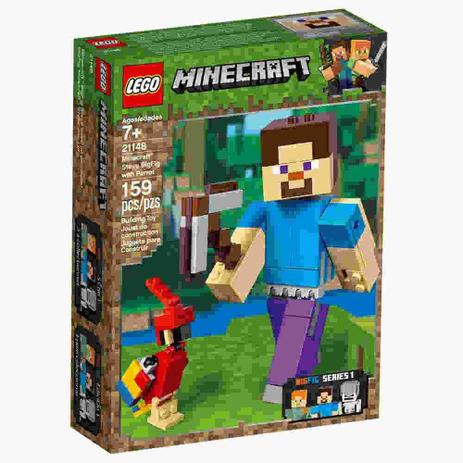 Minecraft Bigfig Steve Com Papagaio 159 Peças Lego Menor preço em Minecraft Bigfig Steve Com Papagaio 159 Peças Lego
