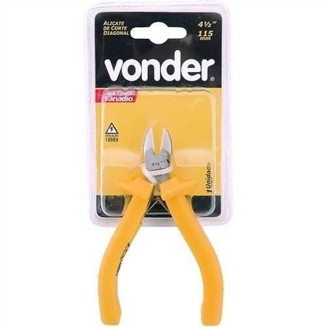 Mini alicate de corte diagonal em aço cromo vanádio 4.1/2” - Vonder Menor preço em Mini alicate de corte diagonal em aço cromo vanádio 4.1/2” - Vonder